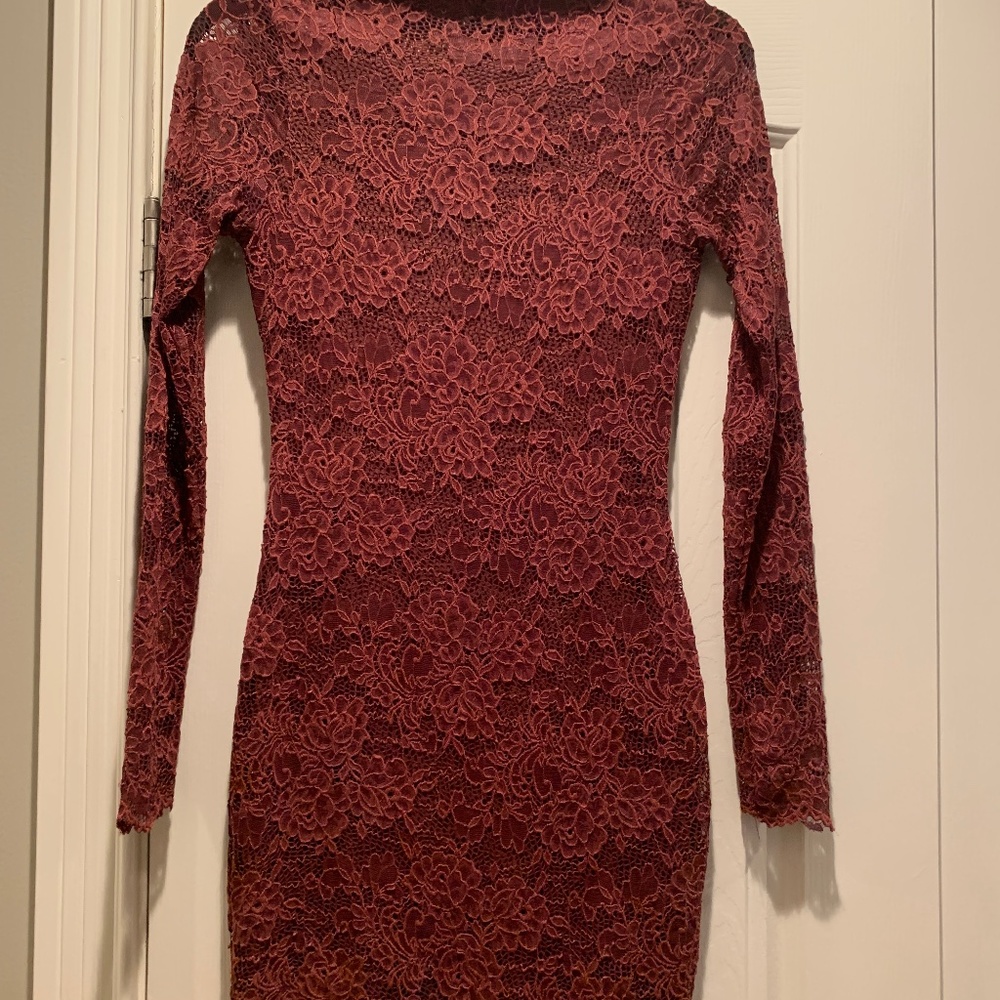 Burgundy lace dress